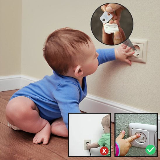 Cache prise - Prise de sécurité rotatif Baby Jack - Les Essentiels de Bébé